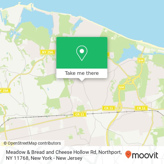 Meadow & Bread and Cheese Hollow Rd, Northport, NY 11768 map