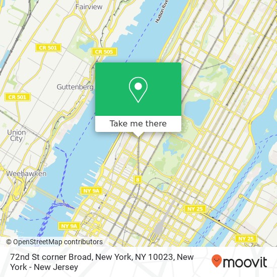 Mapa de 72nd St corner Broad, New York, NY 10023