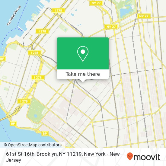 Mapa de 61st St 16th, Brooklyn, NY 11219