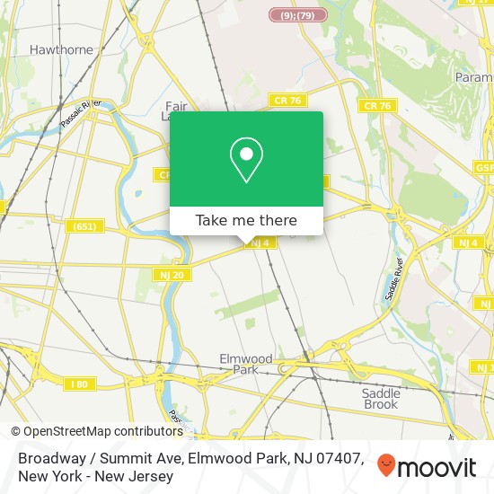 Broadway / Summit Ave, Elmwood Park, NJ 07407 map