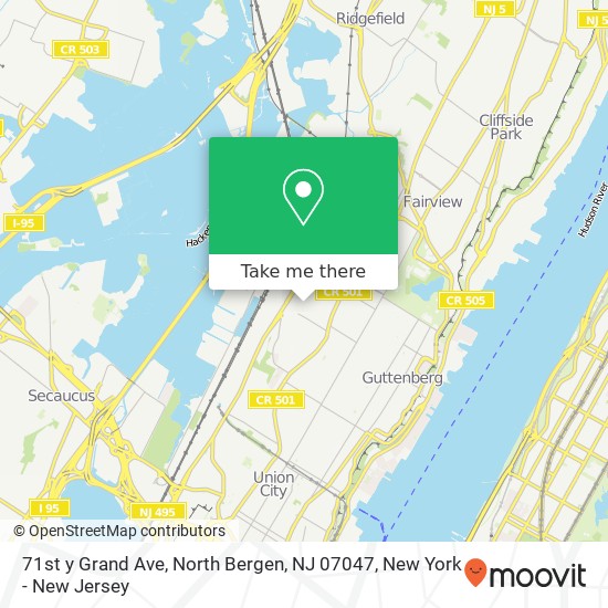 Mapa de 71st y Grand Ave, North Bergen, NJ 07047