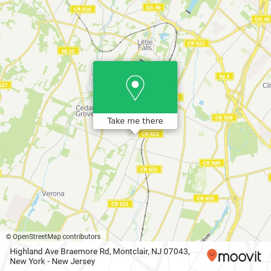 Highland Ave Braemore Rd, Montclair, NJ 07043 map