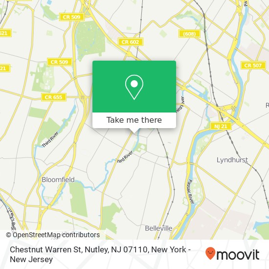 Chestnut Warren St, Nutley, NJ 07110 map