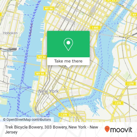 Mapa de Trek Bicycle Bowery, 303 Bowery