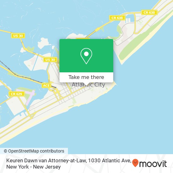 Mapa de Keuren Dawn van Attorney-at-Law, 1030 Atlantic Ave