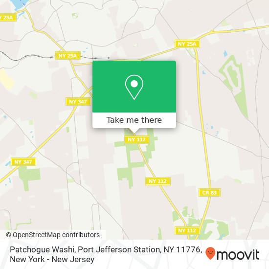 Mapa de Patchogue Washi, Port Jefferson Station, NY 11776