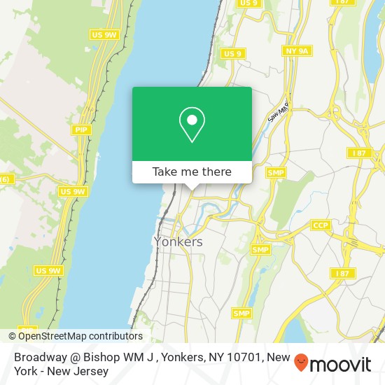 Mapa de Broadway @ Bishop WM J , Yonkers, NY 10701