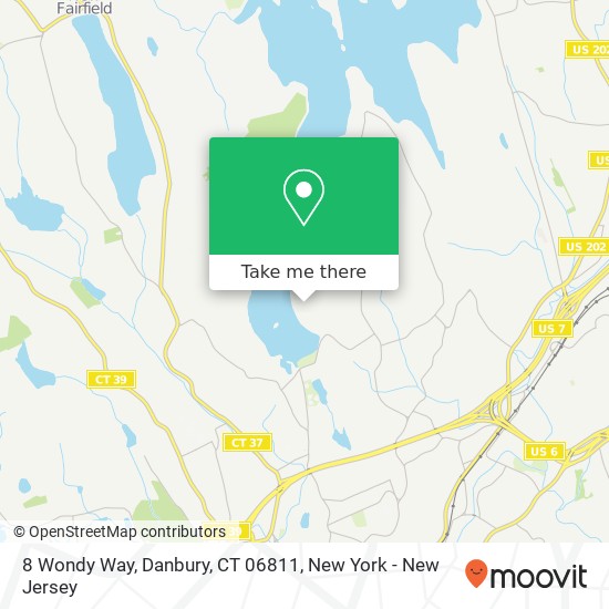 Mapa de 8 Wondy Way, Danbury, CT 06811