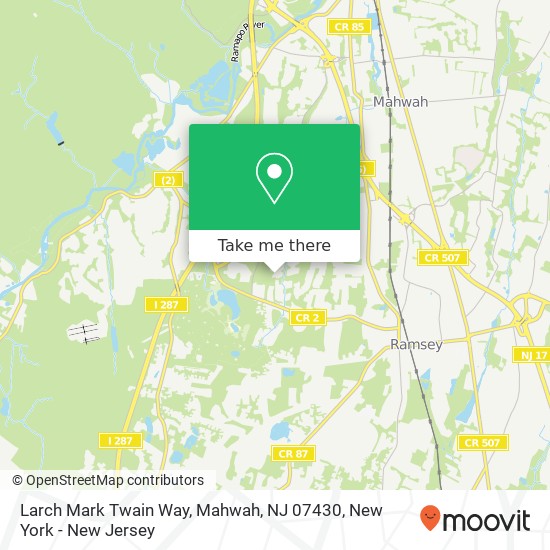 Larch Mark Twain Way, Mahwah, NJ 07430 map