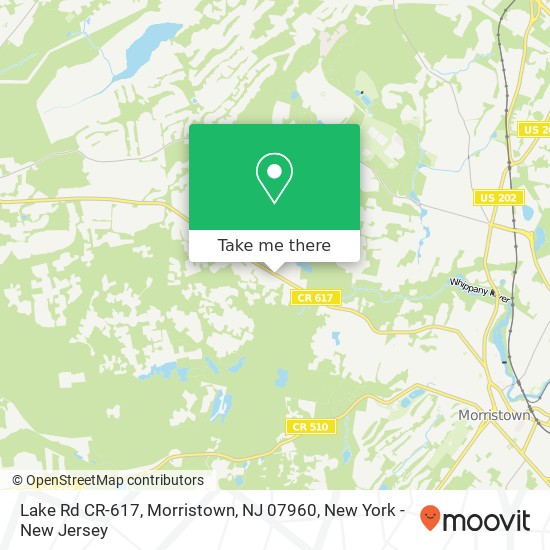 Mapa de Lake Rd CR-617, Morristown, NJ 07960