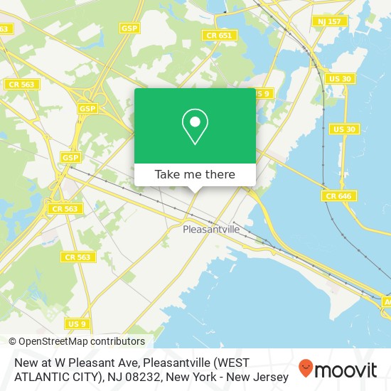 Mapa de New at W Pleasant Ave, Pleasantville (WEST ATLANTIC CITY), NJ 08232