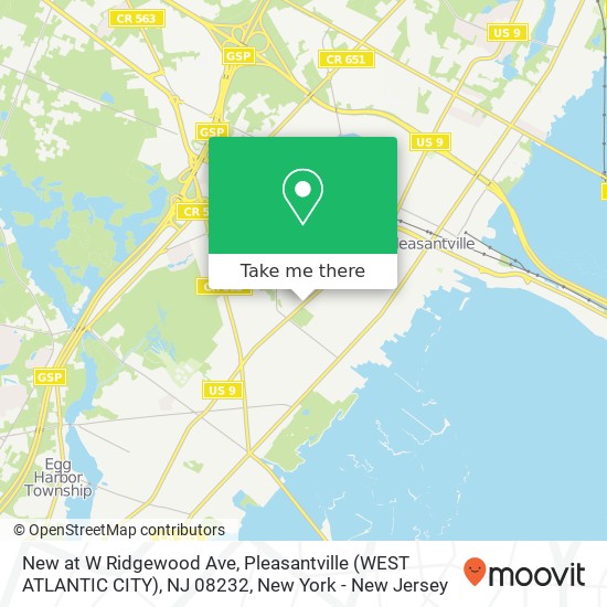 New at W Ridgewood Ave, Pleasantville (WEST ATLANTIC CITY), NJ 08232 map