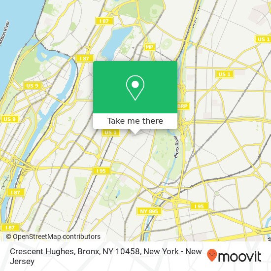 Mapa de Crescent Hughes, Bronx, NY 10458