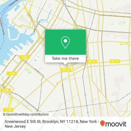 Mapa de Greenwood E 5th St, Brooklyn, NY 11218