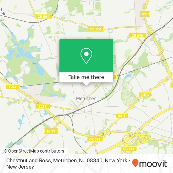 Chestnut and Ross, Metuchen, NJ 08840 map