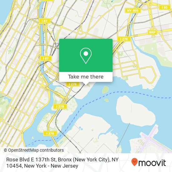 Rose Blvd E 137th St, Bronx (New York City), NY 10454 map