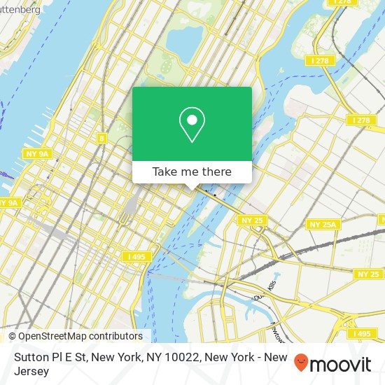 Sutton Pl E St, New York, NY 10022 map