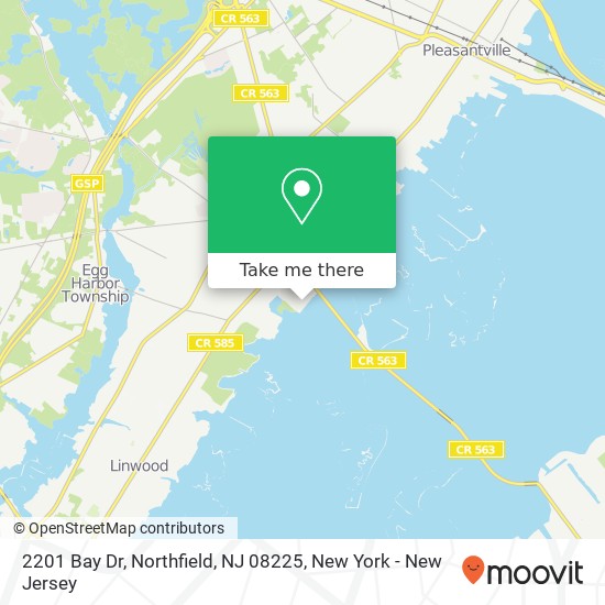 Mapa de 2201 Bay Dr, Northfield, NJ 08225