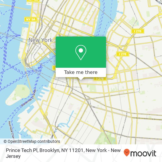 Mapa de Prince Tech Pl, Brooklyn, NY 11201