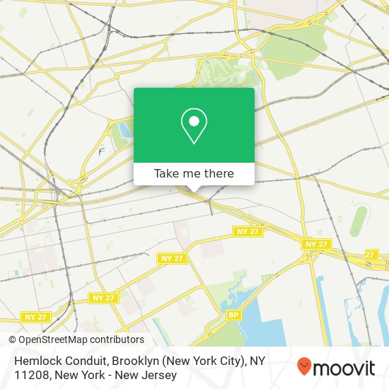 Mapa de Hemlock Conduit, Brooklyn (New York City), NY 11208