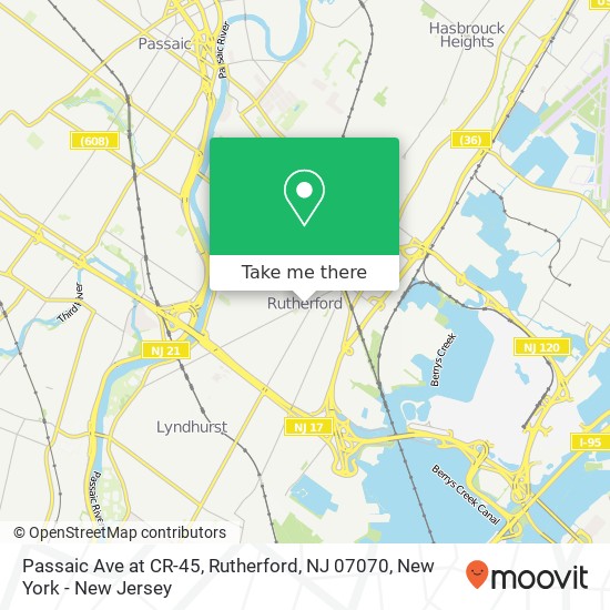 Passaic Ave at CR-45, Rutherford, NJ 07070 map