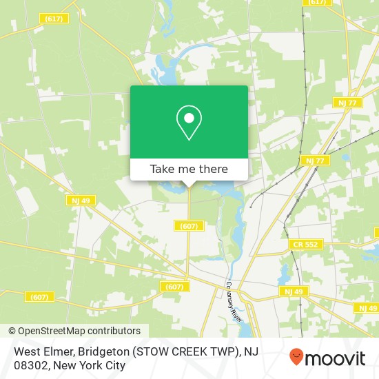 Mapa de West Elmer, Bridgeton (STOW CREEK TWP), NJ 08302