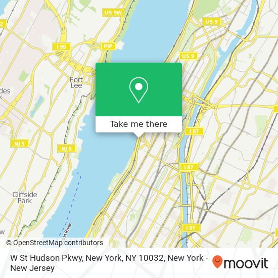 W St Hudson Pkwy, New York, NY 10032 map