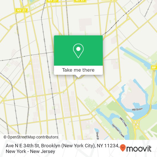 Mapa de Ave N E 34th St, Brooklyn (New York City), NY 11234