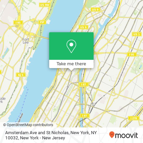 Mapa de Amsterdam Ave and St Nicholas, New York, NY 10032