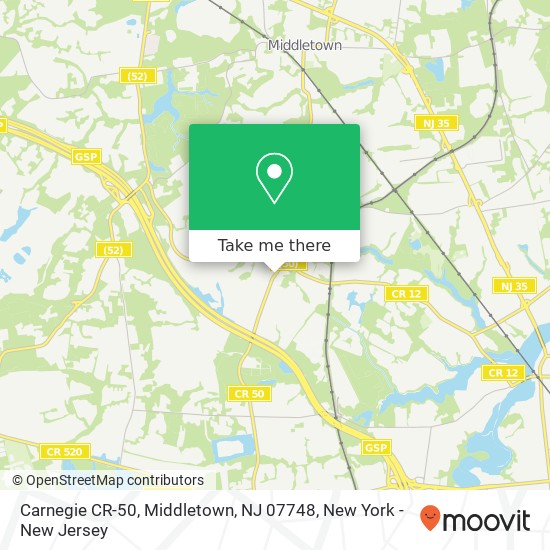Mapa de Carnegie CR-50, Middletown, NJ 07748