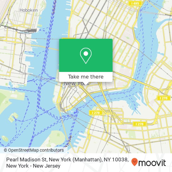 Mapa de Pearl Madison St, New York (Manhattan), NY 10038