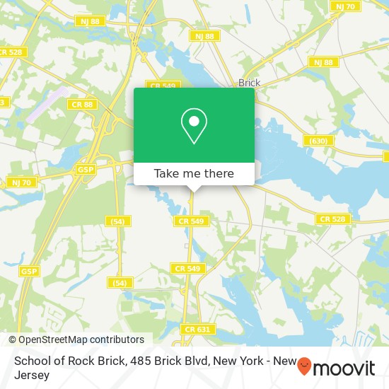 Mapa de School of Rock Brick, 485 Brick Blvd
