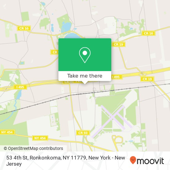 Mapa de 53 4th St, Ronkonkoma, NY 11779