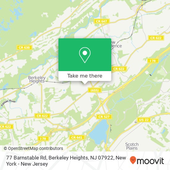 77 Barnstable Rd, Berkeley Heights, NJ 07922 map