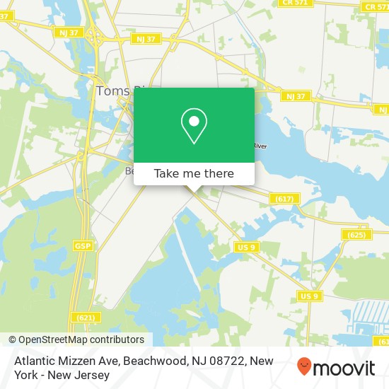 Mapa de Atlantic Mizzen Ave, Beachwood, NJ 08722