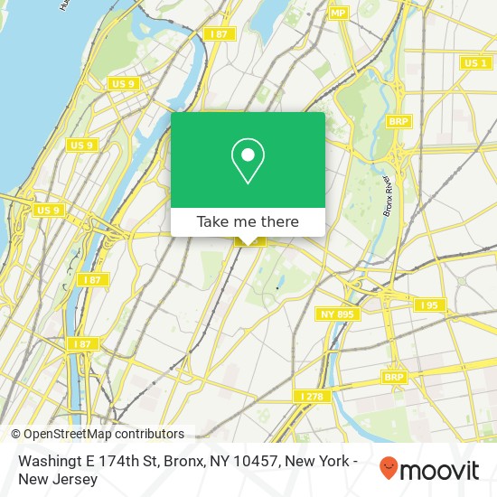 Washingt E 174th St, Bronx, NY 10457 map
