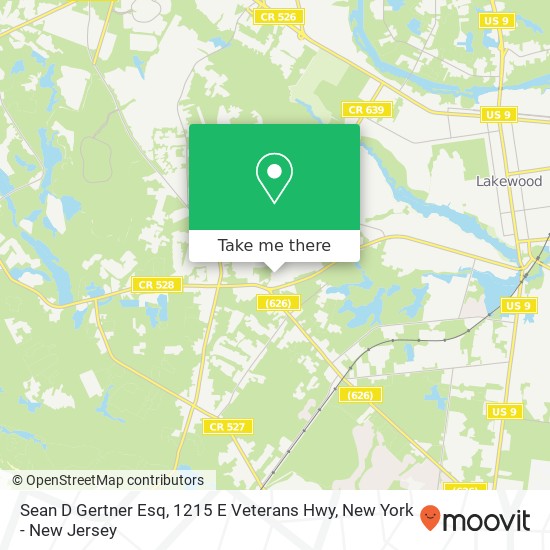 Mapa de Sean D Gertner Esq, 1215 E Veterans Hwy