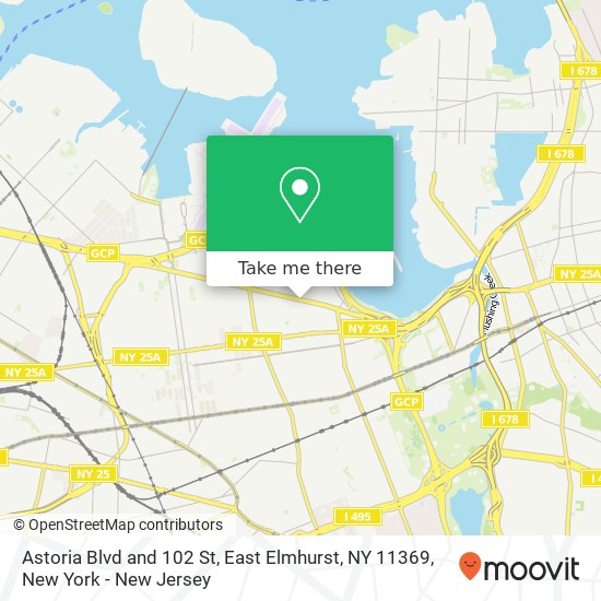 Mapa de Astoria Blvd and 102 St, East Elmhurst, NY 11369