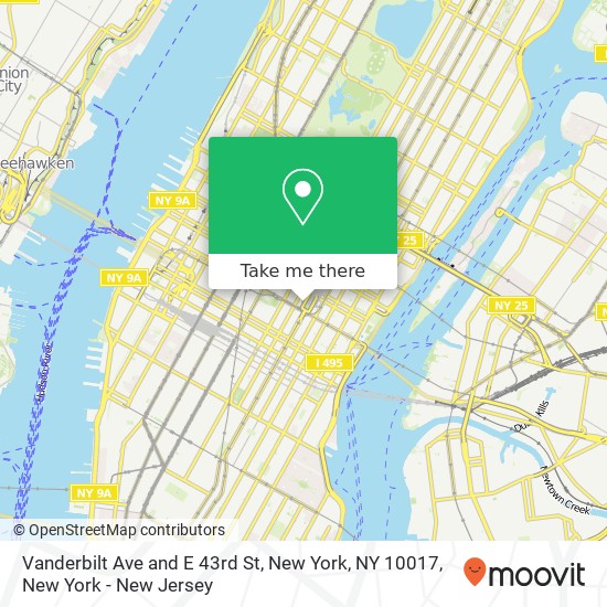 Vanderbilt Ave and E 43rd St, New York, NY 10017 map