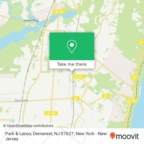 Mapa de Park & Lenox, Demarest, NJ 07627