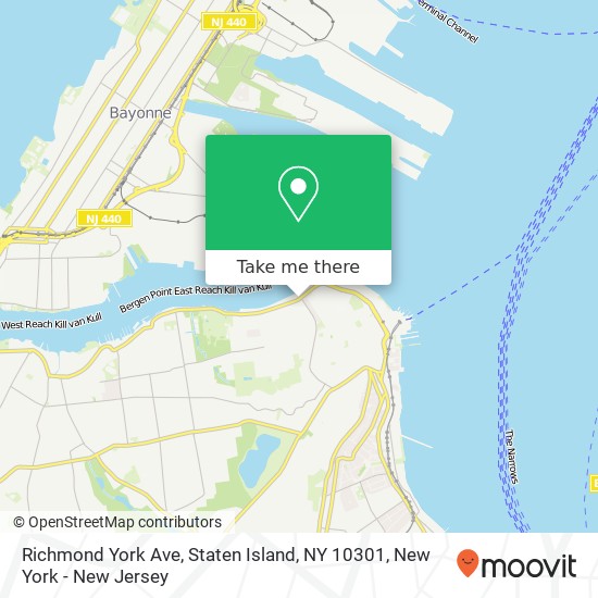 Mapa de Richmond York Ave, Staten Island, NY 10301