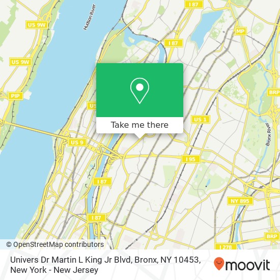 Mapa de Univers Dr Martin L King Jr Blvd, Bronx, NY 10453
