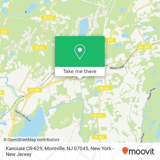 Mapa de Kanouse CR-629, Montville, NJ 07045