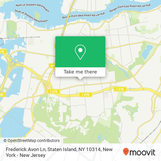 Mapa de Frederick Avon Ln, Staten Island, NY 10314