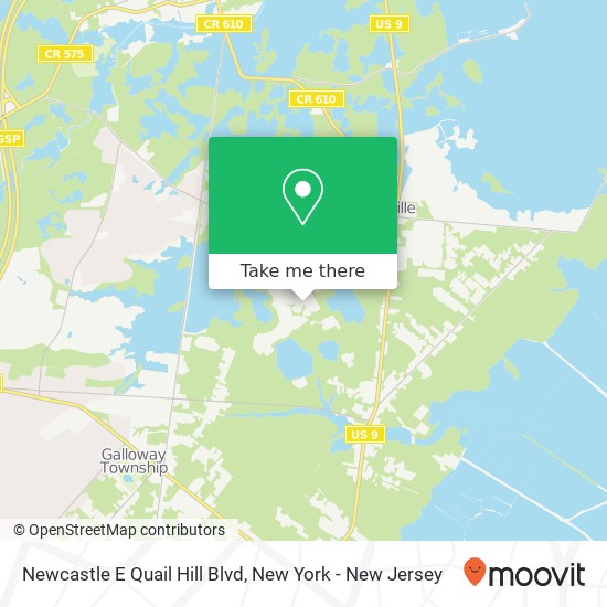 Mapa de Newcastle E Quail Hill Blvd, Galloway Twp (ABSECON), NJ 08205