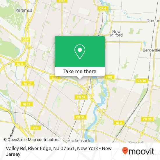 Mapa de Valley Rd, River Edge, NJ 07661