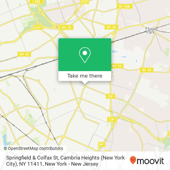 Mapa de Springfield & Colfax St, Cambria Heights (New York City), NY 11411