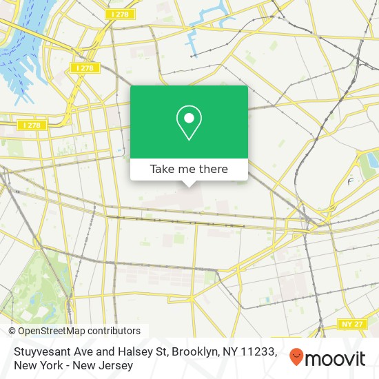 Mapa de Stuyvesant Ave and Halsey St, Brooklyn, NY 11233