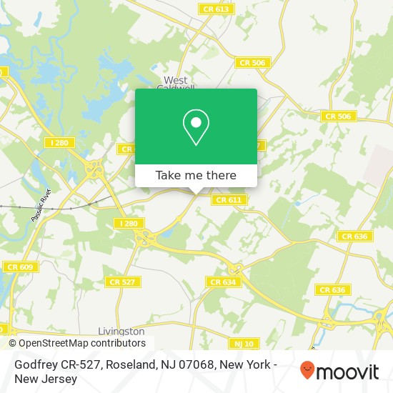 Godfrey CR-527, Roseland, NJ 07068 map