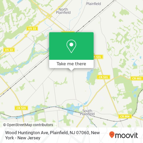 Mapa de Wood Huntington Ave, Plainfield, NJ 07060